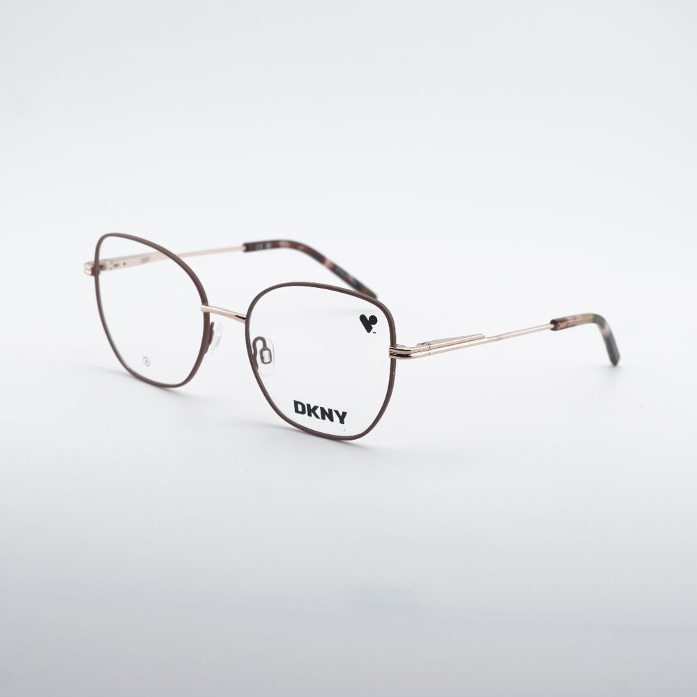 DKNY DK1034 272 Eyeglasses Taupe/Rose Gold 51mm Square Frame